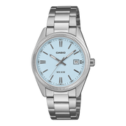 Casio UTP-1302 UTP-1302PD-2A2V - cassa e bracciale acciaio - quadrante azzurro con datario
